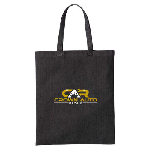 Crown Auto Repair Black Denim Tote Bag Thumbnail